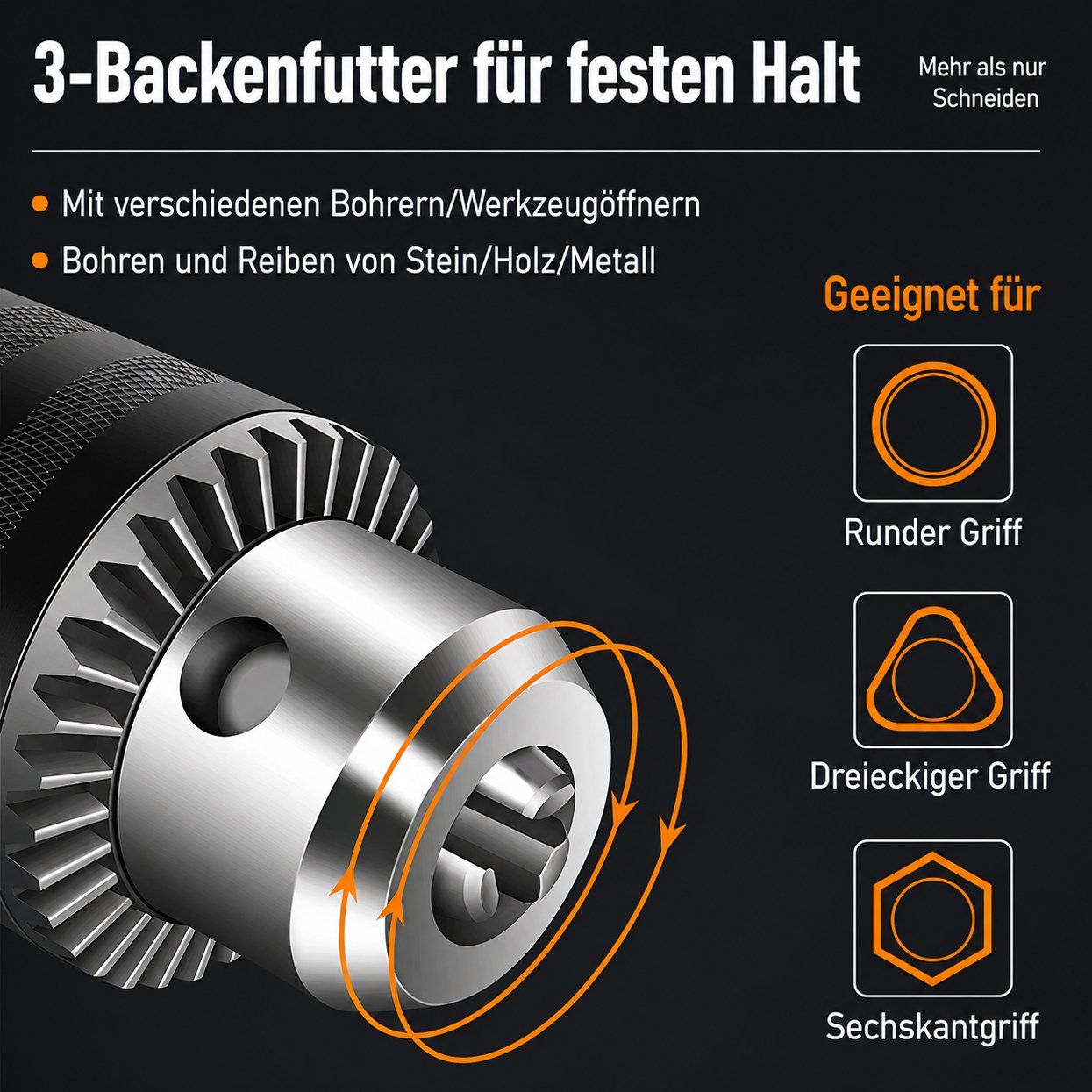Trapani: 3-Backen-Bohrfutter 1/4" Hex für Impact & Akkuschrauber – Nuovo (secondo la descrizione) da Chiasso venduto da online.shop 3