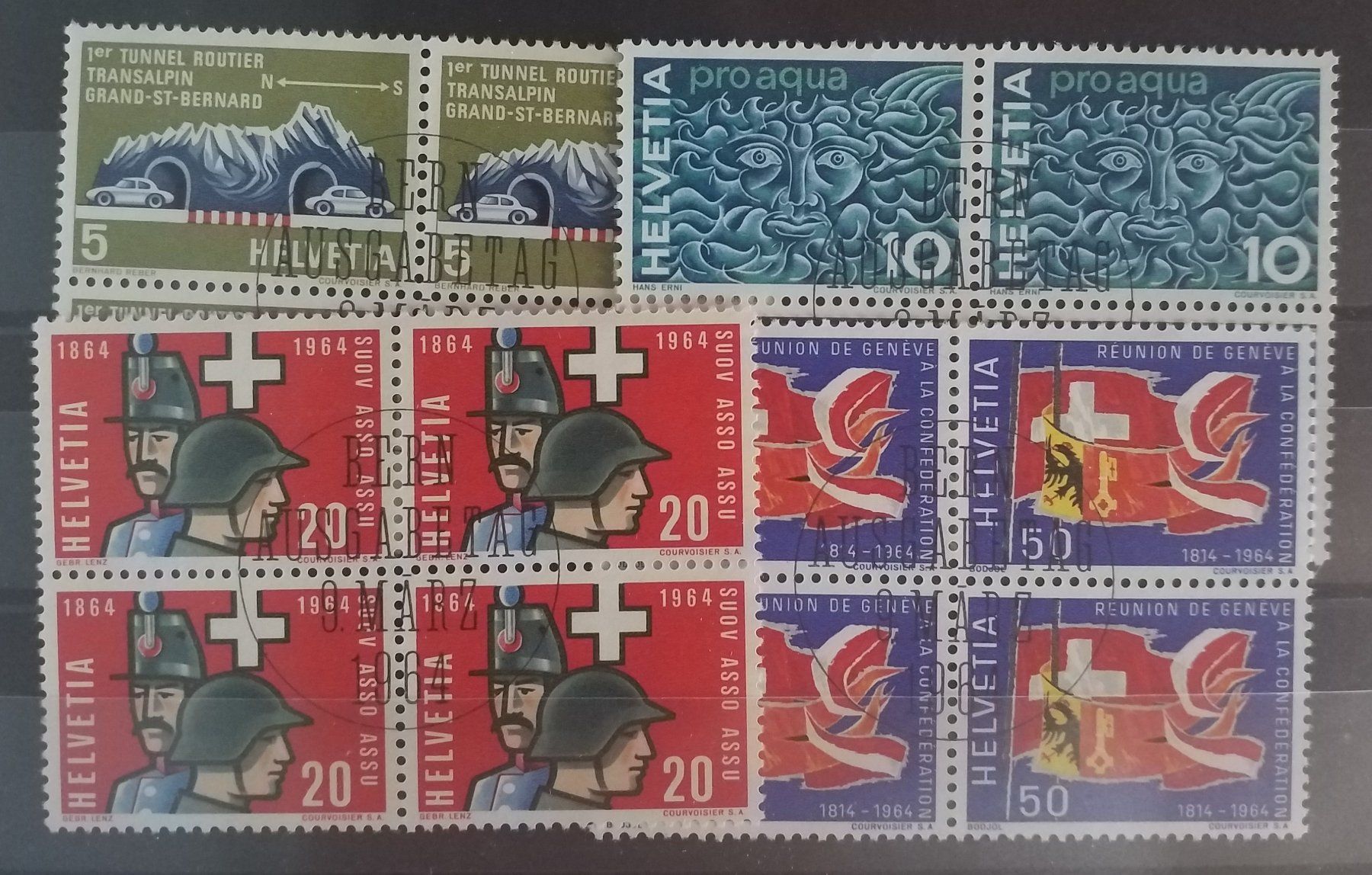 Alle Briefmarken: 3960) 406-059 Werbemarken 1964, ET im 4-Block Kt. 15-++ – Neu (gemäss Beschreibung) aus Baden von Eggi