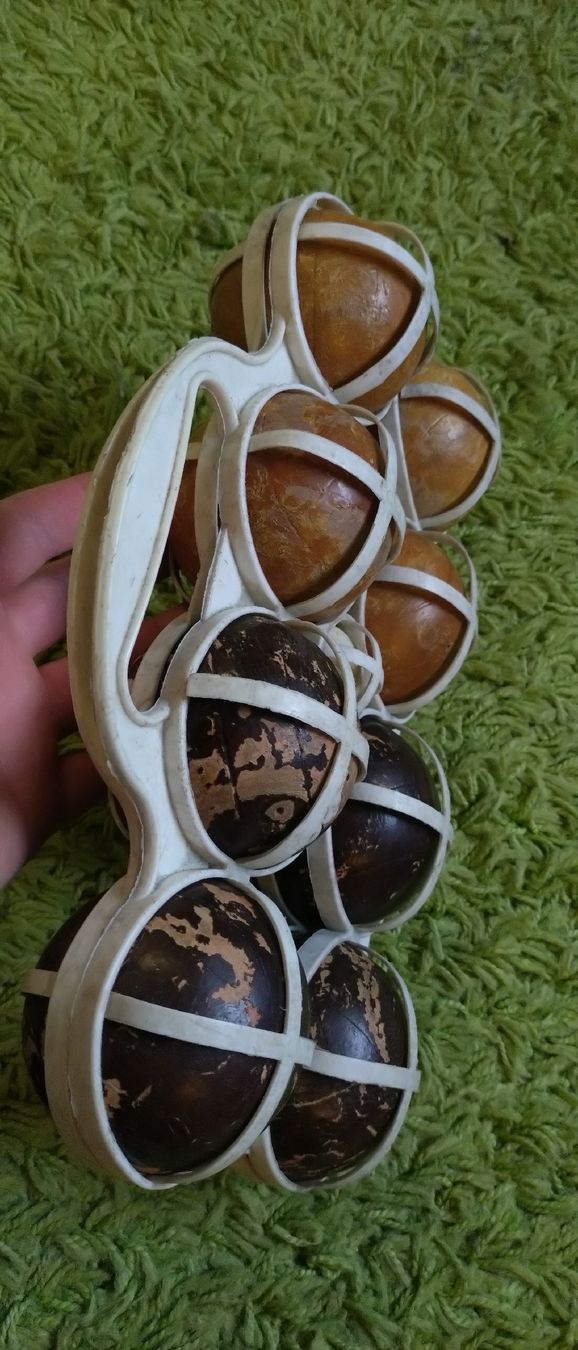 Spiele: Jeu de boules en bois vintage avec support – Gebraucht aus Farvagny-le-Grand von LaCaverne 3