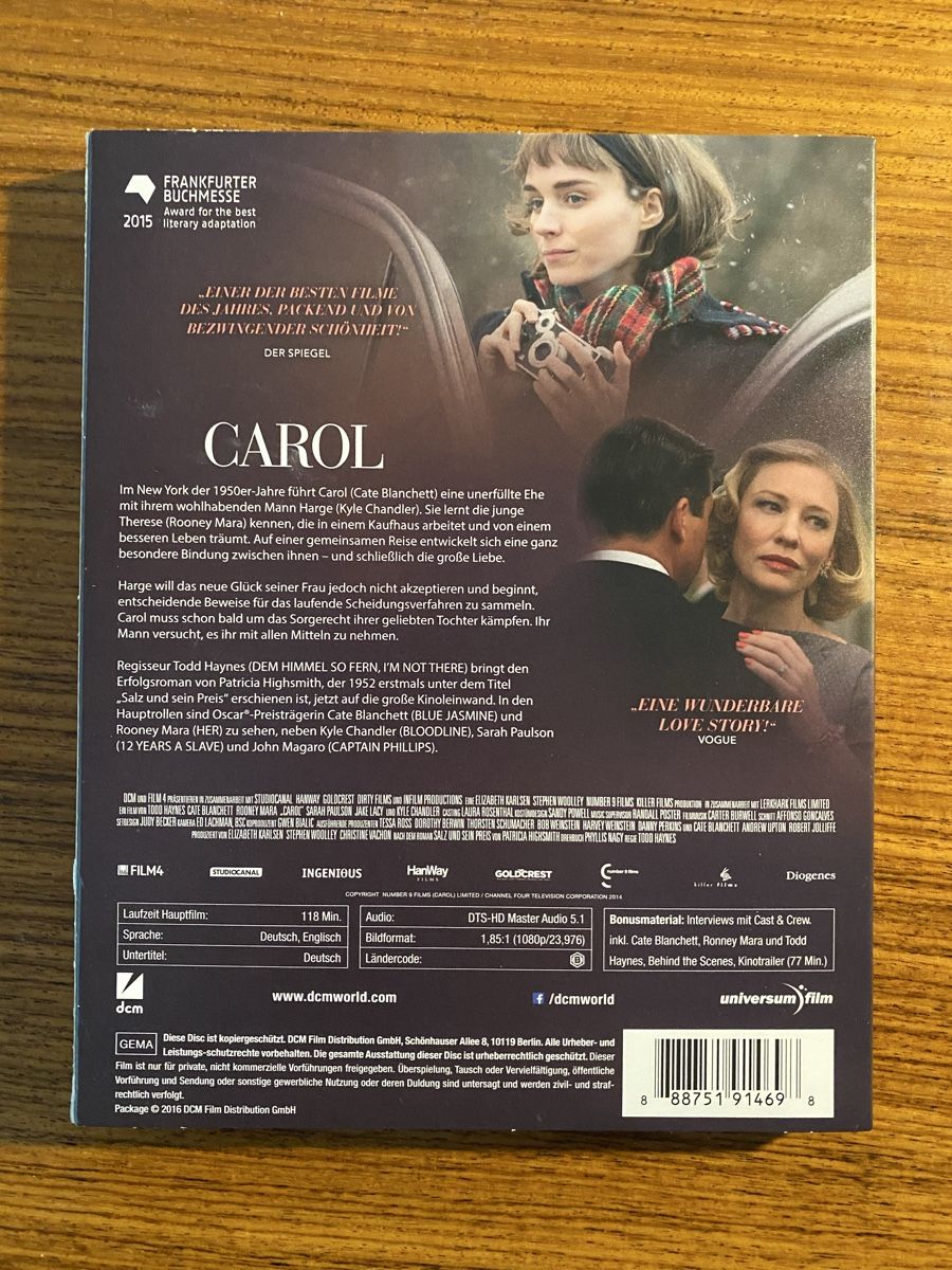 Tutti i DVDs: Carol - Drama mit Cate Blanchett - Blu Ray – Usato da Rüschlikon venduto da Granulat204 1