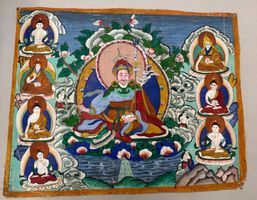 Antiker Thangka des Padmasambhava 20. Jh Tibet / Nepal