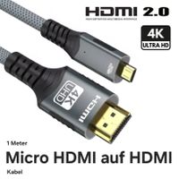 Micro HDMI zu HDMI Kabel (fabrikneu) HDMI 2.0 MicroHDMI