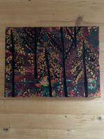 Herbstliches Waldgemälde, Acryl auf Leinwand, Unikat