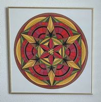 Mandala 70x70cm handgemaltes Bild