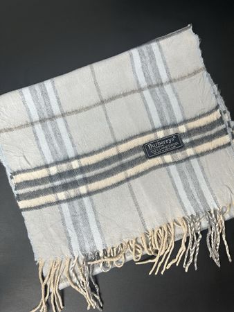 Écharpe Burberry Laine Gris Carreaux laine