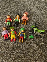 Playmobil Kinder Figuren 6 Stück mit Motorrad guter Zustand