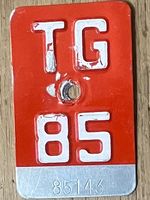 TG 85 - VELONUMMER - FAHRRADSCHILD - PLAQUE DE VELO - TG 85