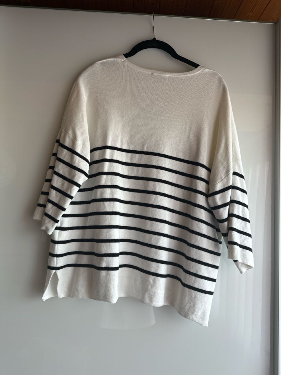 C&A Maglioni & Felpe: C&A Pullover 3/4 Ärmel Grösse S weiss gestreift – Usato da Buchs AG venduto da Dasmusstduhaben 2