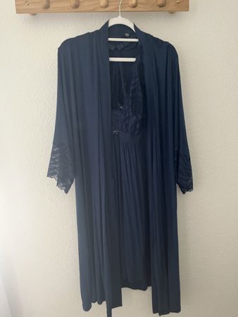 Beldona Nachtwaesche Set Dunkelblau Groesse XL aus Viskose