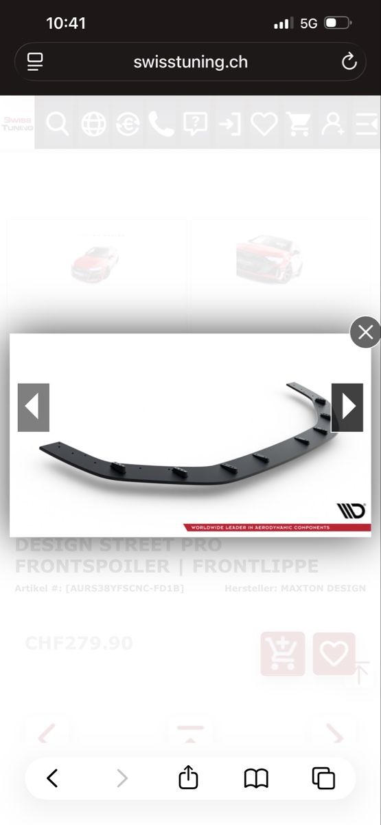 Audi Toutes les pièces auto: Audi RS3 8Y Frontlippe  – Neuf avec emballage d'origine à Rohr par Audiblack 1