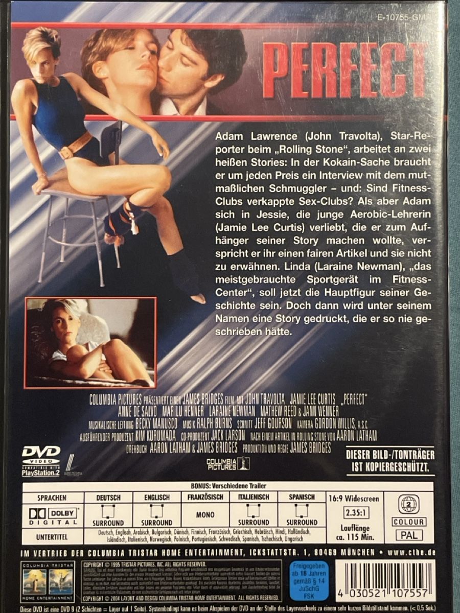 Alle DVDs: Perfect (1985)  selten – Gebraucht aus Waldenburg von Mimily33 1