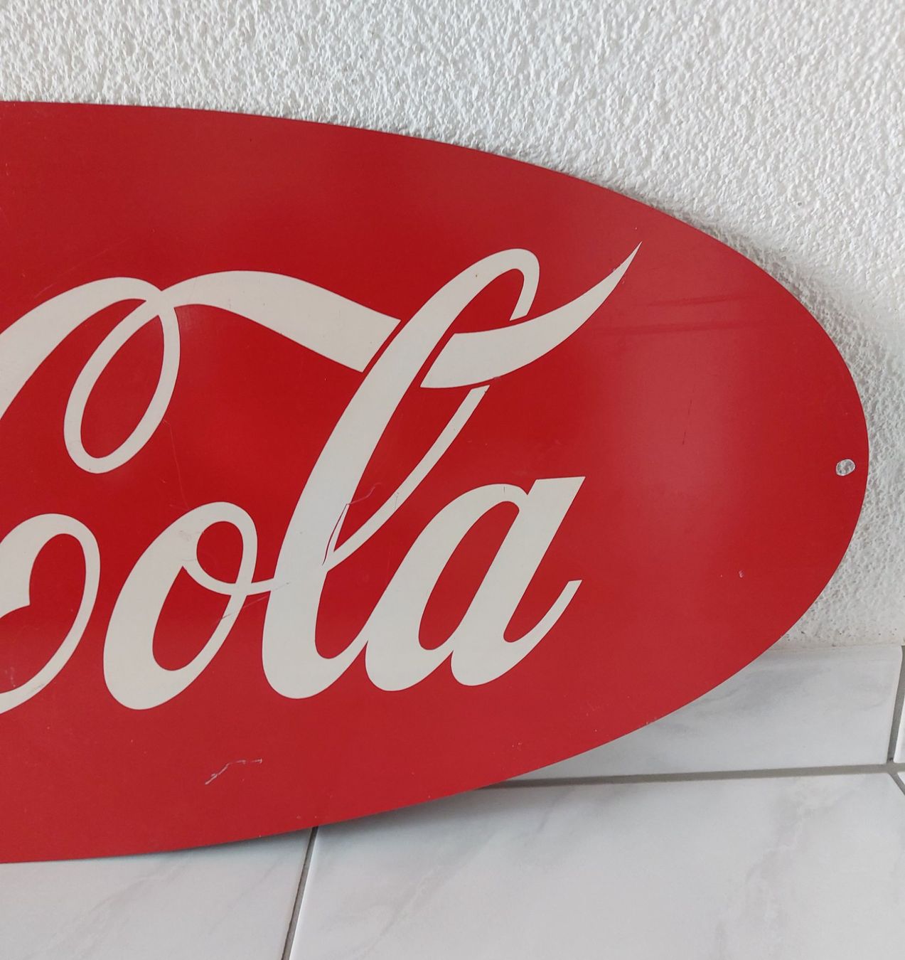 Coca-Cola Schilder: altes Blechschild Coca Cola 100 x 40 cm doppelseitig Plaque – Gebraucht aus Schenkon von Elbarto007 8