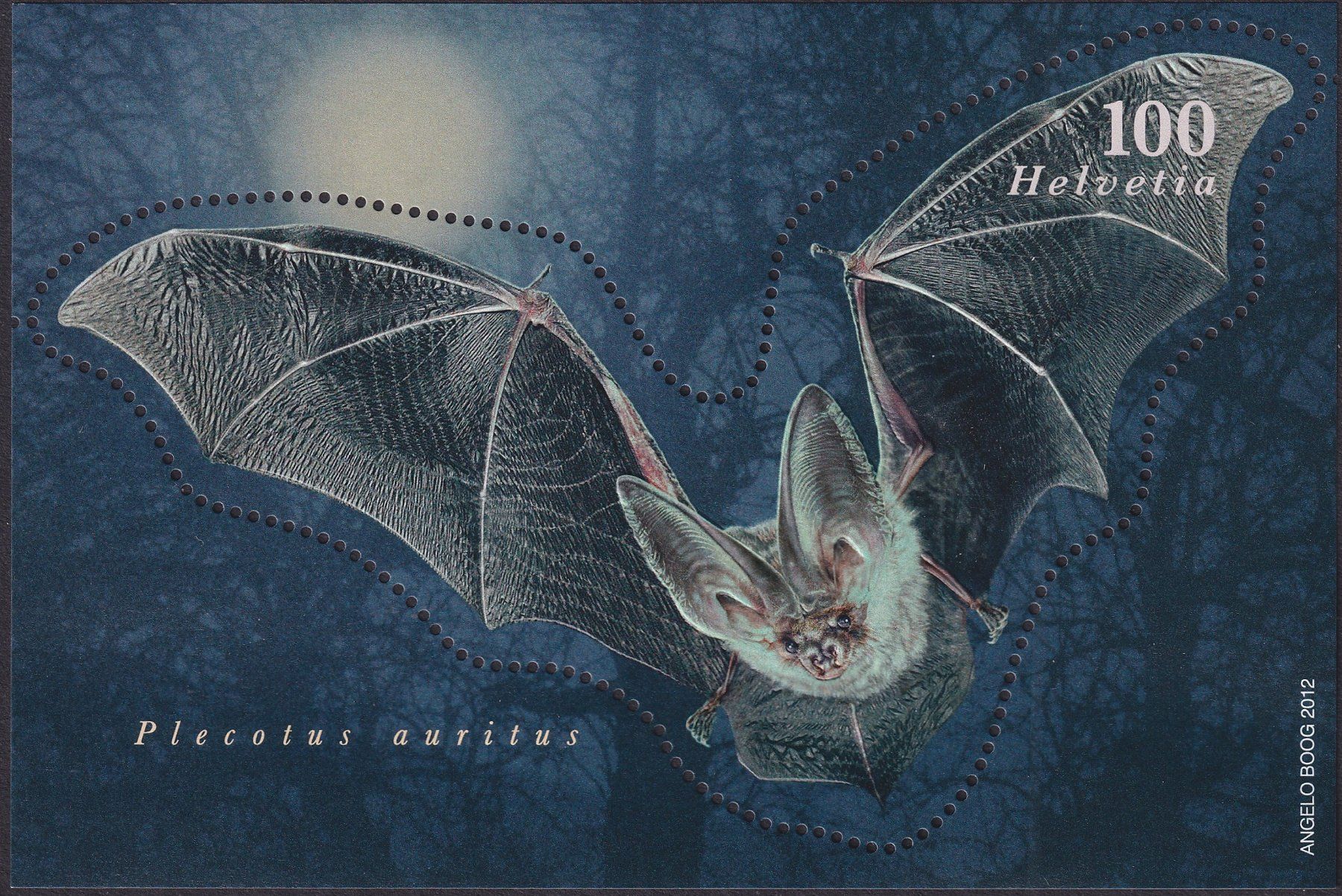 Alle Briefmarken: 2012, Nr.1444 (Fledermaus / Langohr) postfrisch **. – Gebraucht aus Sursee von Luzernerraute