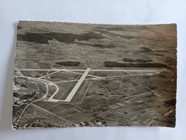 Alte Postkarte von 1949 Flughafen Zürich Kloten, Briefmarke