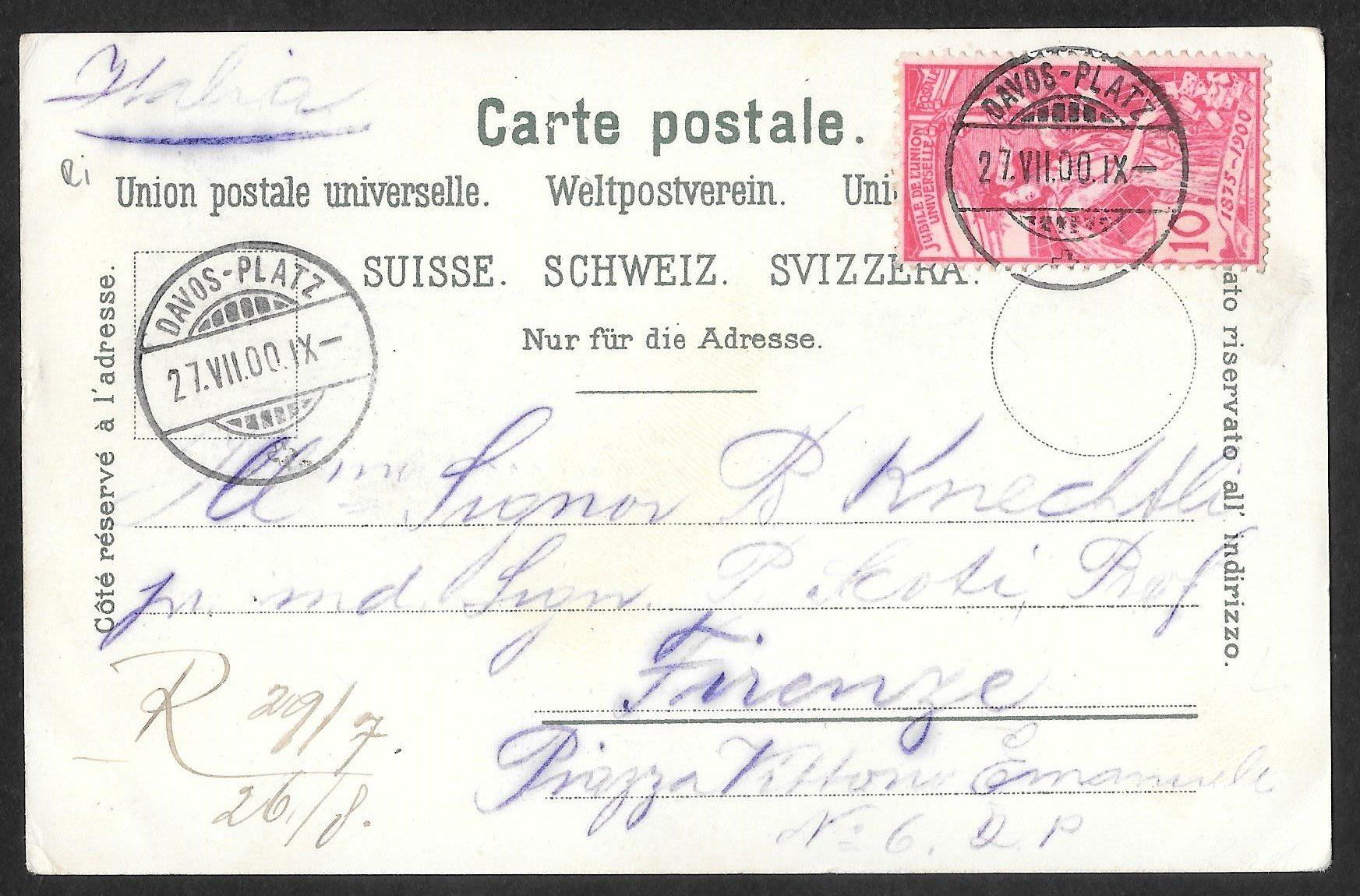 Cartes postales: Davos grüne Nachtlithografie – D'occasion à Olten par clotaldi 1