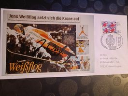Jens Weißflog - handsignierte Karte mit Sonderstempel FDC