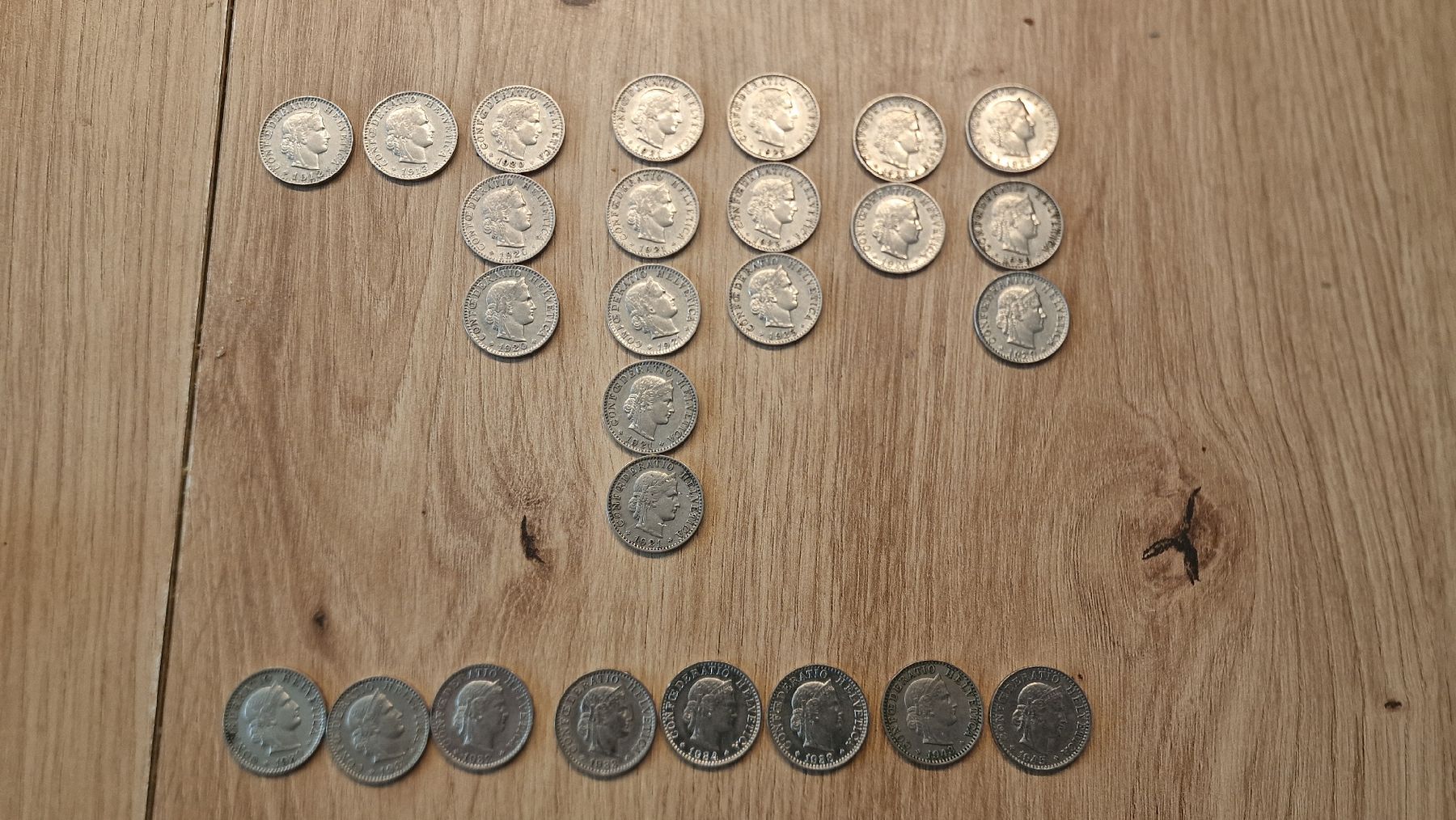 Tutti le monete: Lot 20 Rappen 1912-1945 – Usato da Chur venduto da Mckaktus 1
