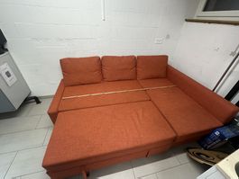 Schlafsofa orange mit ausziehbarer Funktion gebraucht