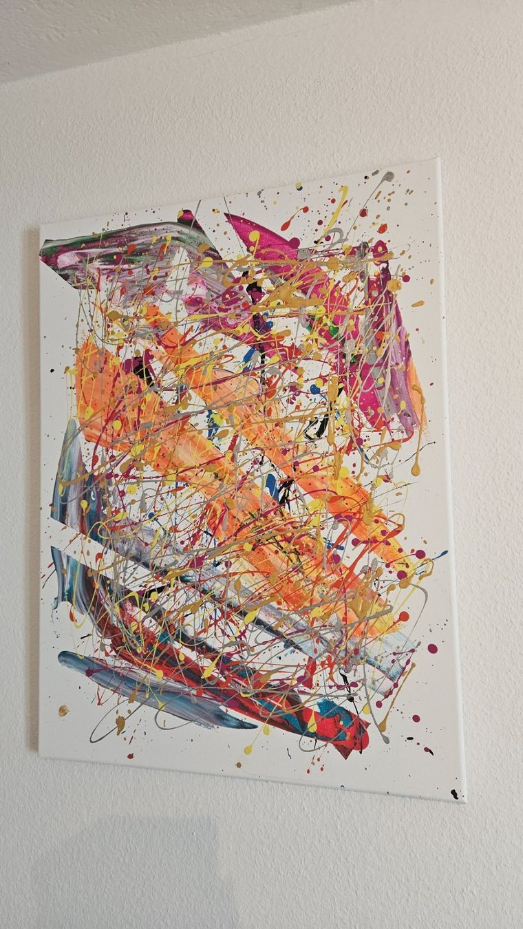 Tableaux: Tableau abstrait, couleurs vives, unique et moderne! – Neuf (Voir description) à Le Locle par fab_c9hh 1