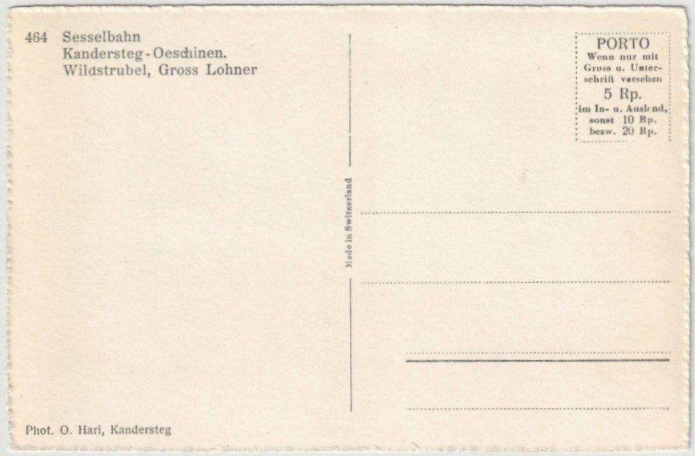 Cartoline postali: Kandersteg - Sessellift Oeschinen – Usato da Binningen venduto da Mountainrider 1