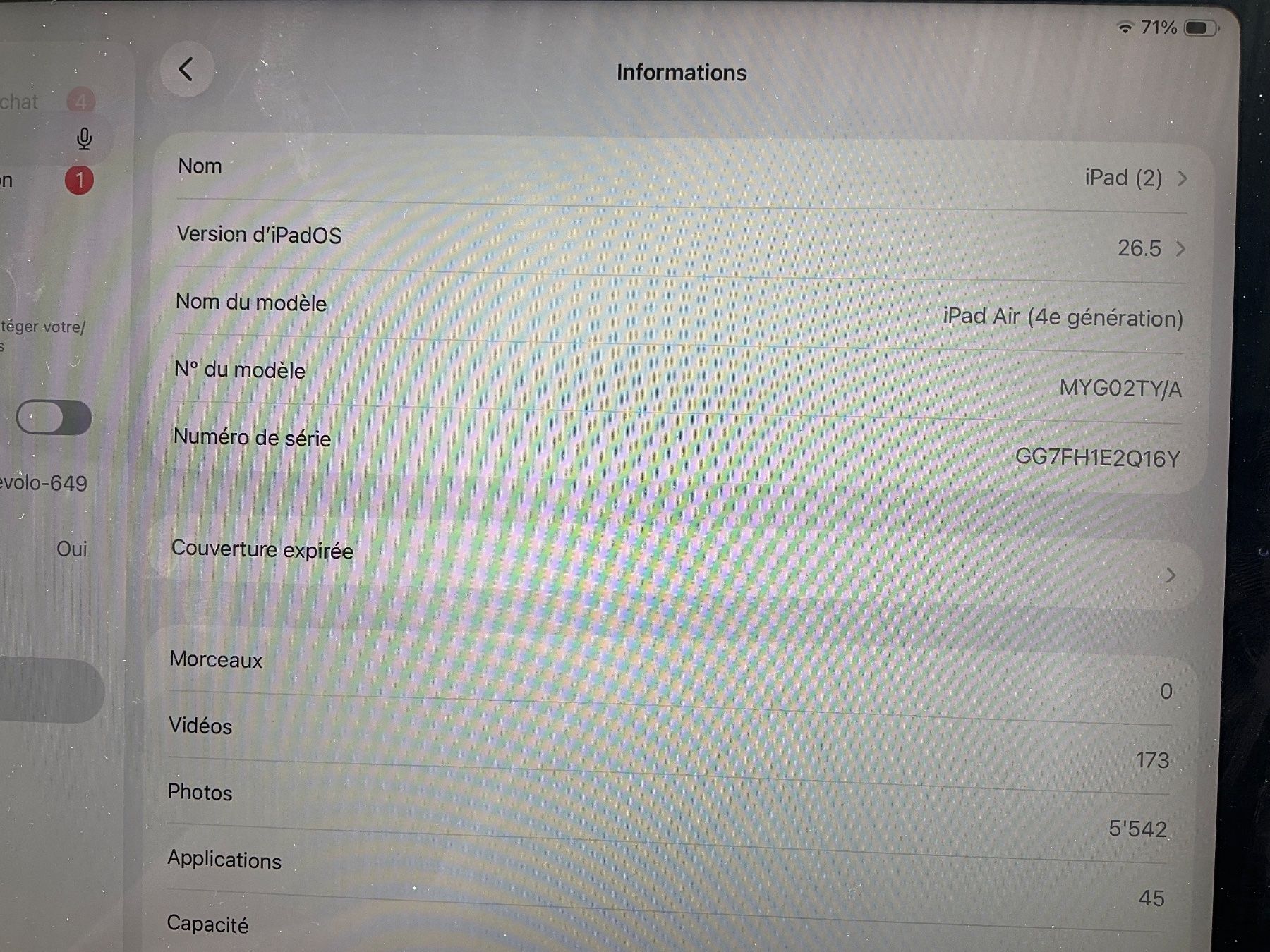 Apple Tablettes PC: Tablette Apple iPad Air 4e génération , 256 GO – D'occasion à Avenches par Lactobacille 8