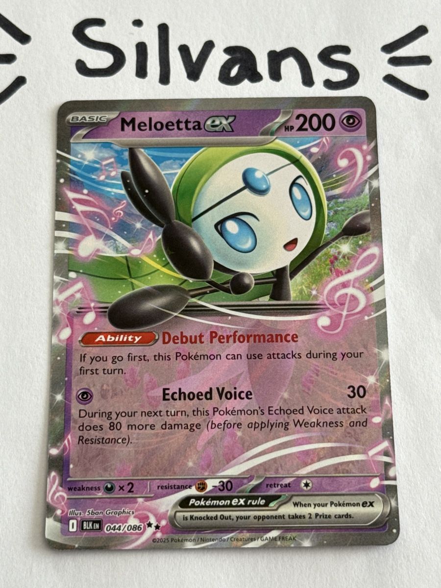 Pokémon Carte collezionabili: Meloetta ex 044/086 Black Bolt Englisch – Nuovo (secondo la descrizione) da Wil SG venduto da Silvans