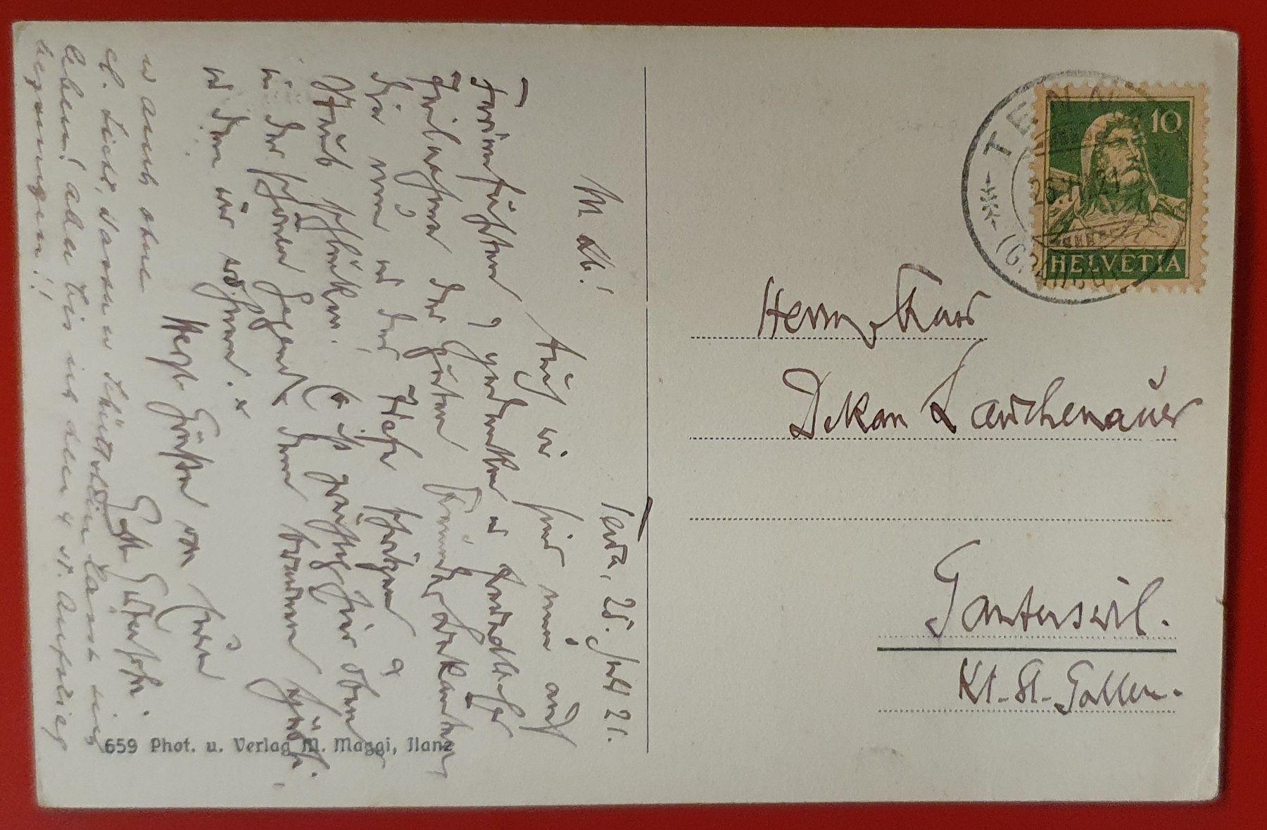 Cartoline postali: Tenna 1921 – Usato da Kreuzlingen venduto da Rschweiz1 1