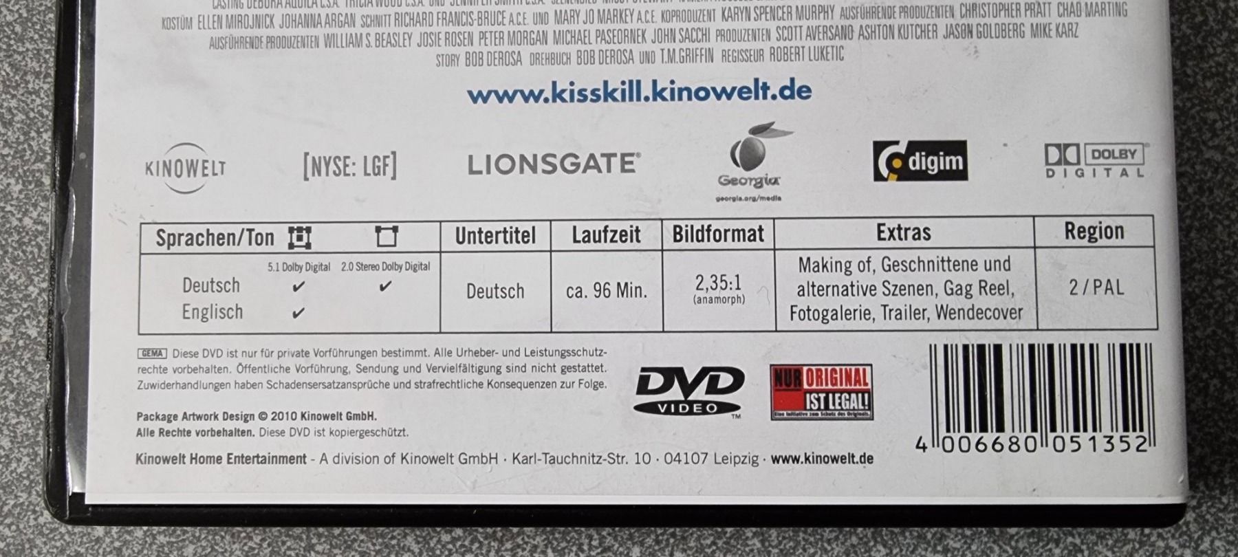 Tutti i DVDs: DVD Kiss & Kill - Ashton Kutcher – Usato da Oetwil am See venduto da fineli2 1