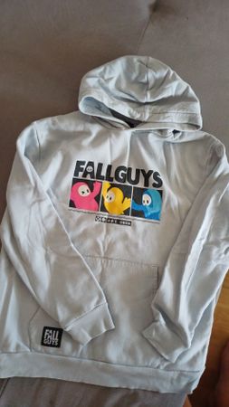 Kapuzenpullover „Fall Guys“, hellblau, Gr. 170 cm