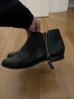 DUNE LONDON black leather booties boots 40