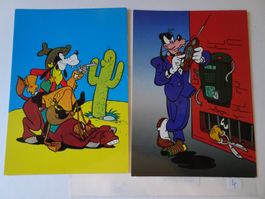 Goofy Postkarten, 2 Stk., Vintage, Walt Disney Company