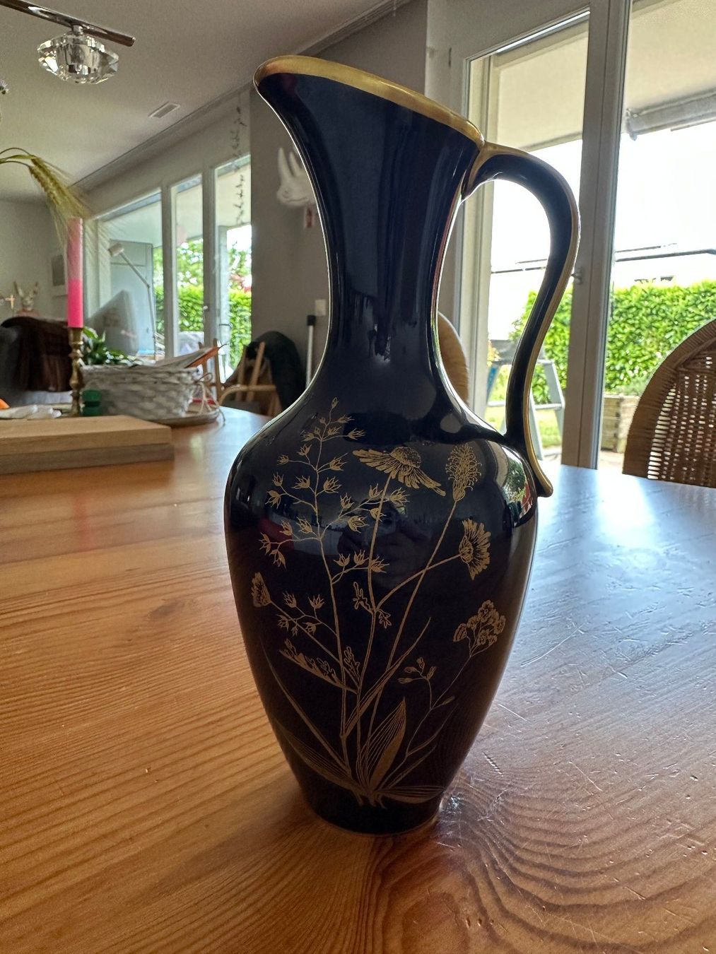 Caraffe: Karaffe Goldrand mit Blumenmuster, Swiss Design – Usato da Landschlacht venduto da Briona