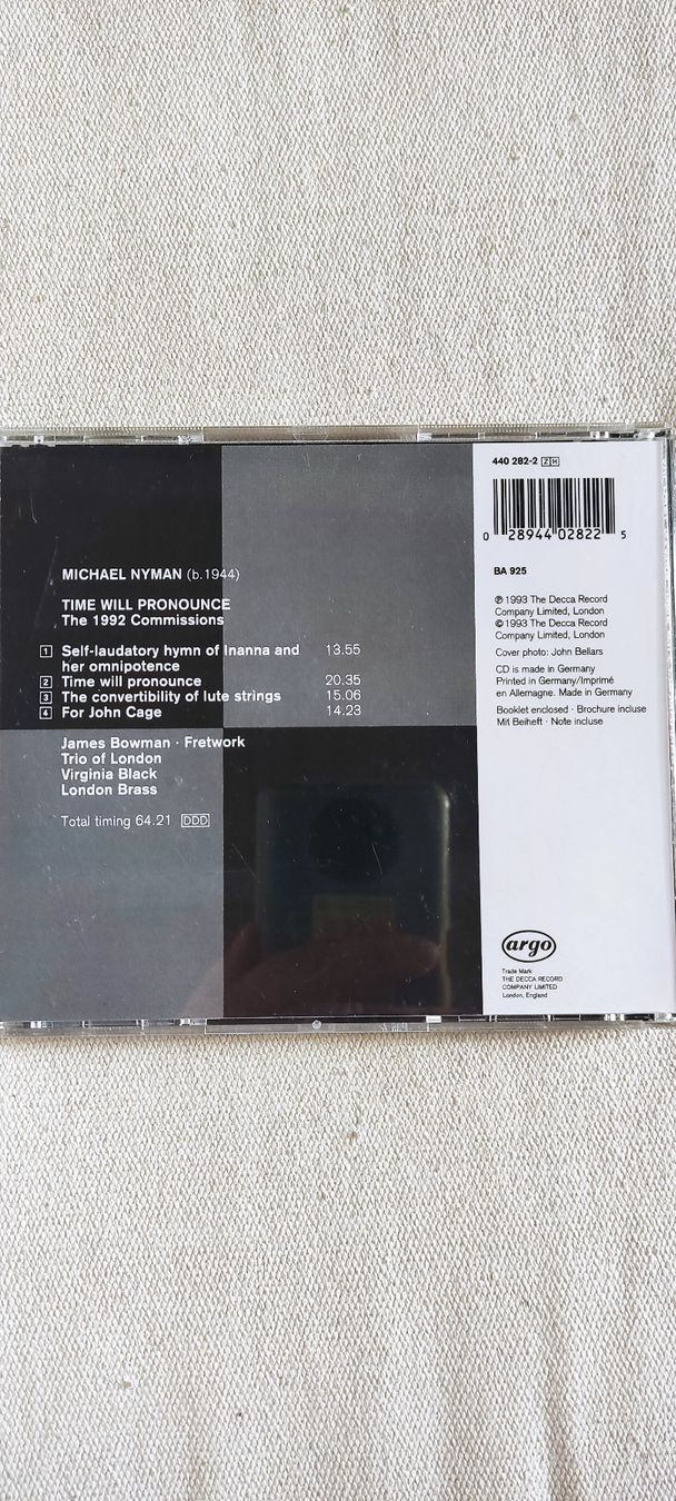 CD: CD Michael Nyman "Time Will Pronounce" – Usato da Zürich venduto da imago6912 1