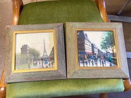 (mt) 2 Aquarelle Paris signiert