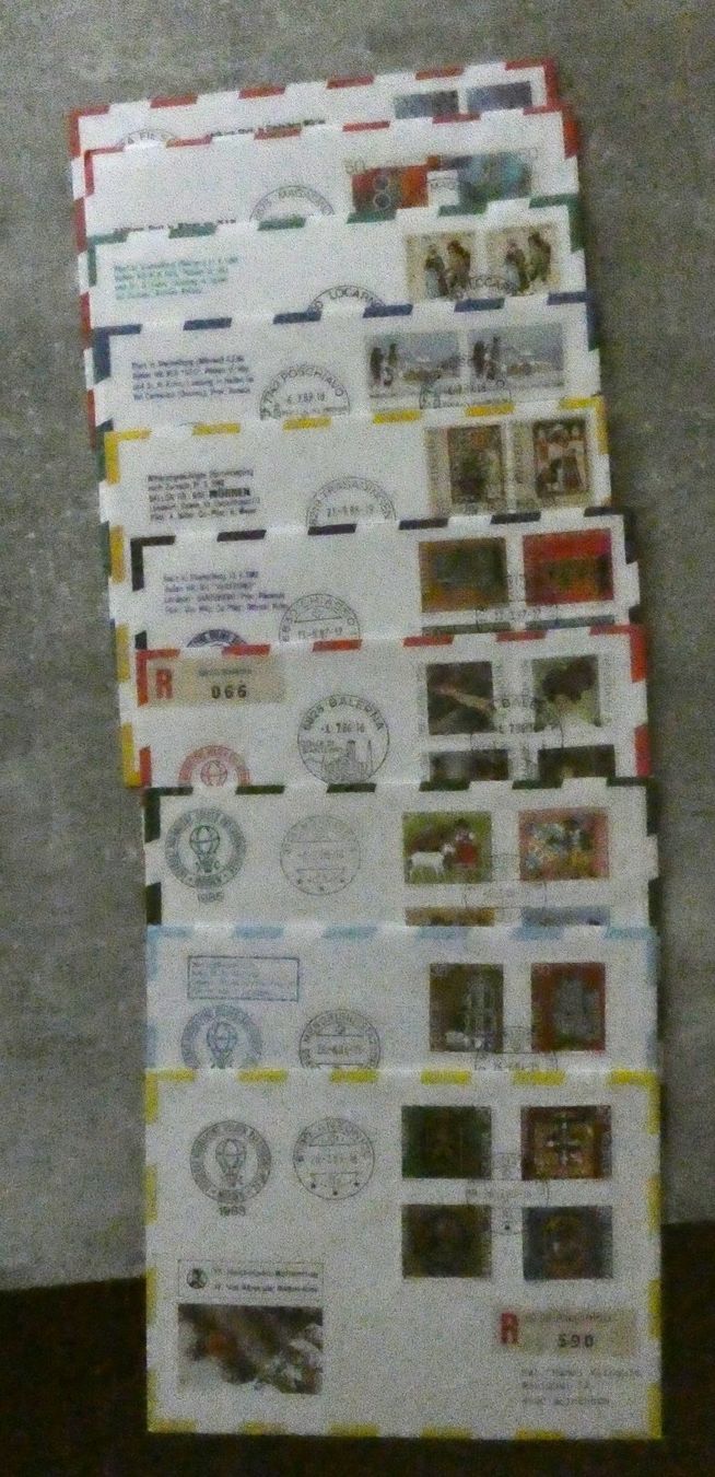 Tutti i francobolli: 10 Briefe Hochalpinen Ballonflug – Usato da Niederglatt ZH venduto da Fischer_stamps
