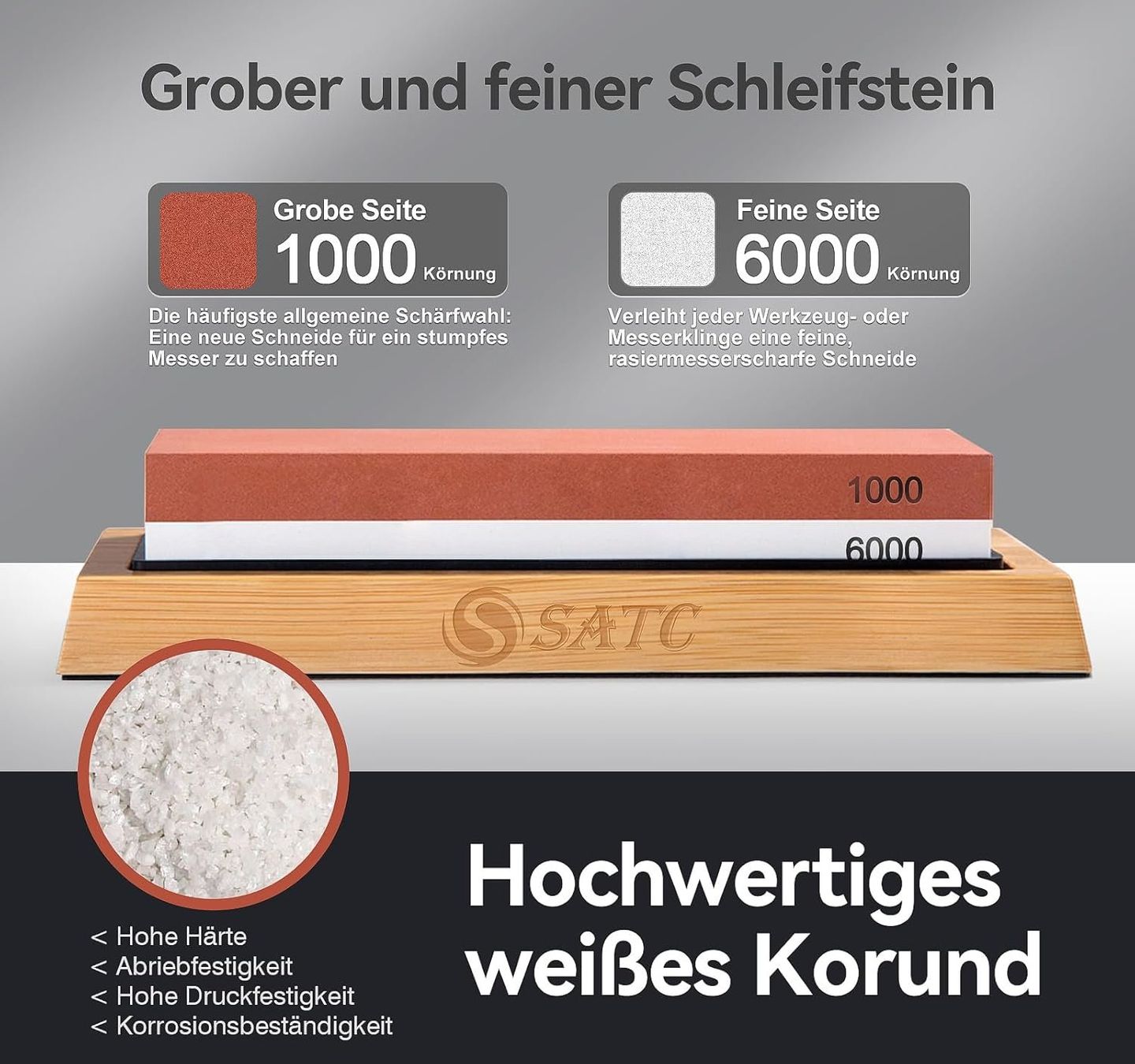 Smerigliatrici & Lucidatrici: Schleifstein 1000/6000 Körnung & Holz Basis Messerschärfer – Nuovo e nell'imballaggio originale da Hundwil venduto da Pakethase 2
