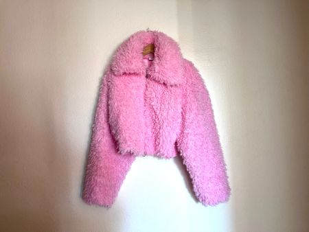 Faux-Fur Jacke in Pink, Gr. L - TOP Zustand