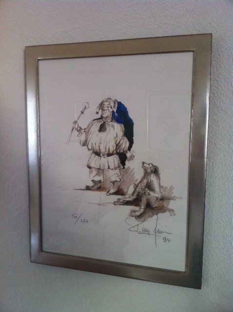 Grafica & Litografie: Rolf Knie, "Liliputaner mit Affe", 1994 – Usato da Einsiedeln venduto da artgallery59