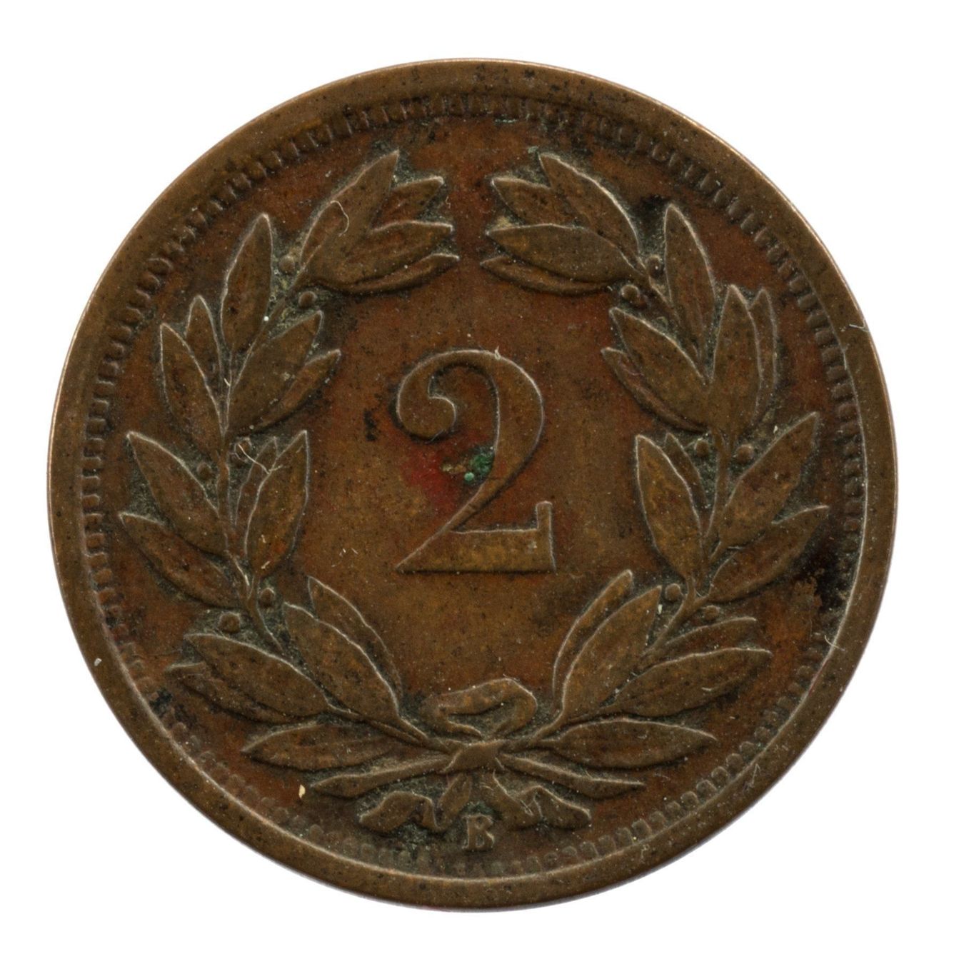 Tutti le monete: Schweiz / Suisse - 2 Rappen - 1883 – Usato da Rotkreuz venduto da Swiss-Coins 1