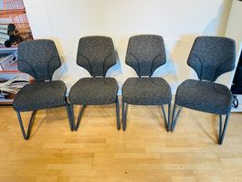 4 Stk. Freischwinger Giroflex 64-3003 Bürostuhl Stoff grau