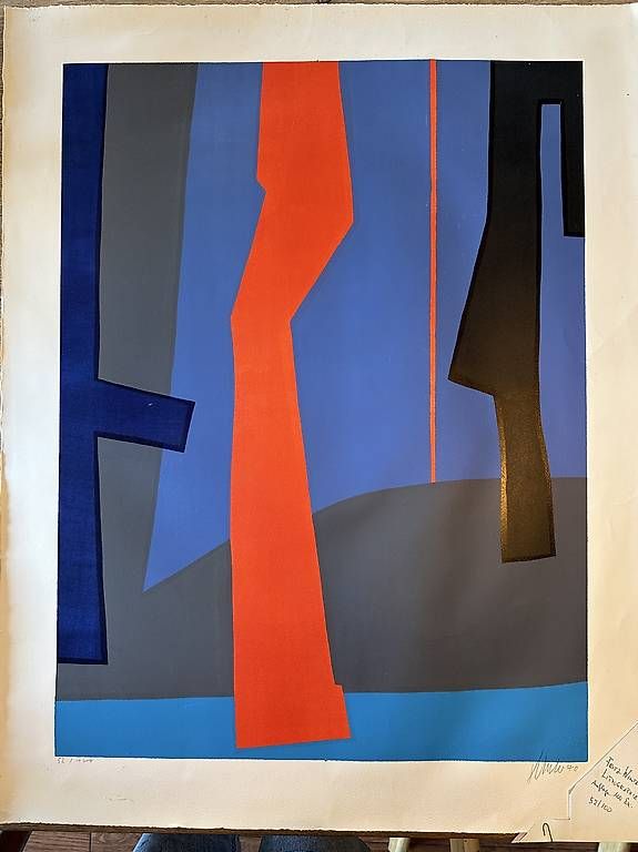 Grafiken & Lithographien: Lithografie "Rote Linie" von Fritz Winter  – Gebraucht aus Basel von ele_pc7g 4