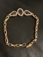 Bracelet plaqué or rose pierres onyx 18 cm neuf .