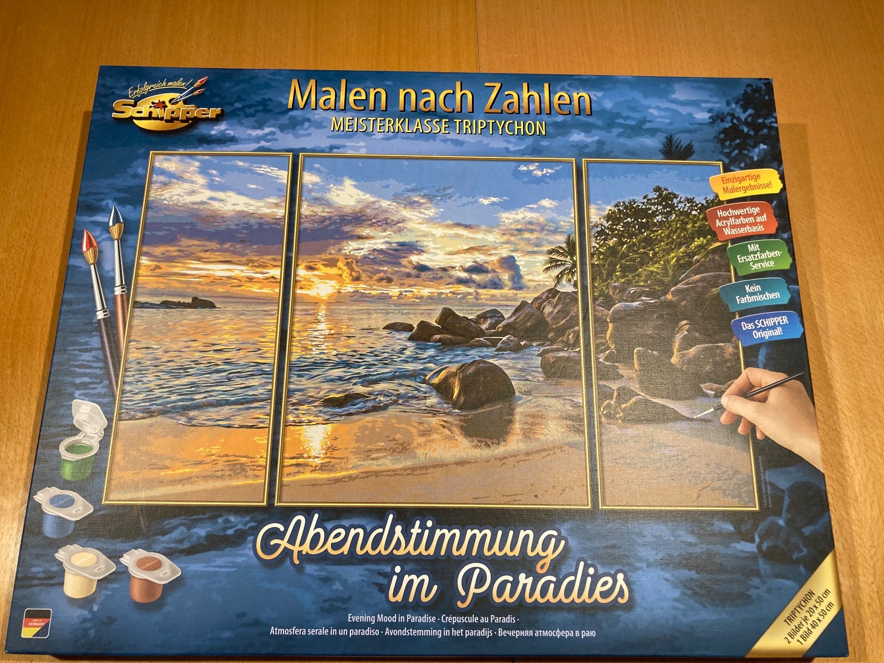 Dipinti: 3-teiliges Wandbild /Gemälde "Abendstimmung im Paradies" – Usato da Gelterkinden venduto da froggy80 4