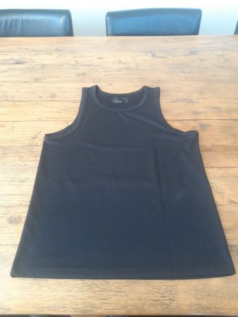 schwarz Fitness Basic Tanktop Longtop Trikot Top XL