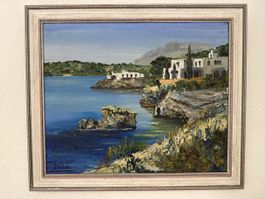 Ölgemälde signiert Dalia  evtl Mallorca Küstenlandschaft