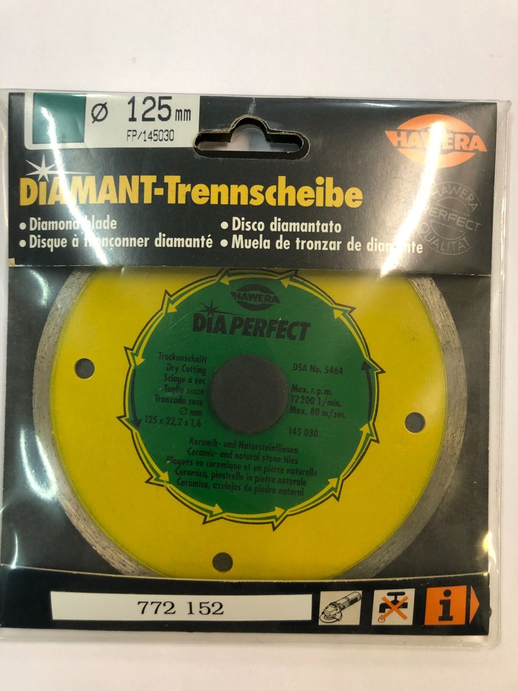 Alle Werkzeuge: Diamant-Trennscheiben HAWERA CERAMIC  125 mm – Neu und originalverpackt aus Wagen von Aloeveragold