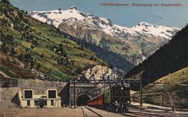 Ansichtskarte Lötschbergtunnel Südausgang Goppenstein 1920