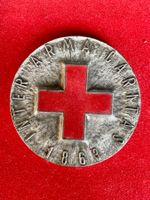 CROIX-ROUGE - Méd. Bronze argenté émail 1963 Centenaire- 6cm