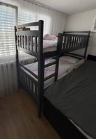 Etagenbett JULIETTE mit Ausziehbett Anthrazit/Grau