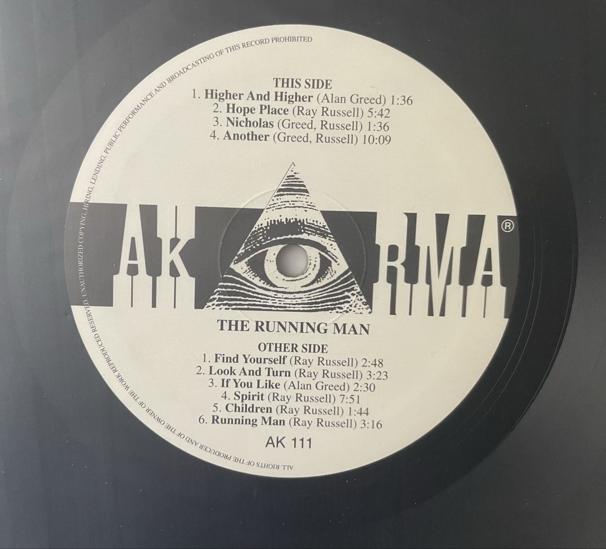 Dischi in vinile: The Running Man - same - AKARMA Vinyl LP – Usato da Olten venduto da Bluespapst 2